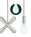 Glow In The Dark Ceiling Fan Pull Chain Extension Kit Featuring Slick Fluorescent Link Plus Hassle Free Swap For Quiet Sleek Home Fixes Every Single Day, showcasing metal fan pull with glowing bulb.