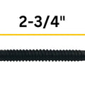 1/4 X 2-3/4 In Black Ruspert Self-Drilling Wood To Metal Screws With Torx Star Head T27, side view with length measurement