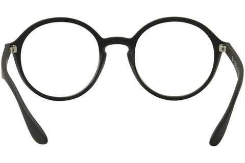 Round Prescription Eyeglass Frames RX7075 in Rubber Black Finish with Dope Classic Logo on temples, 49 mm lens, front view
