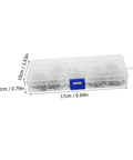 150 Piece Stainless Steel Snap Rings C Clip Retaining Ring Kit For Shafts in clear storage box with blue latch