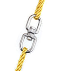 Eight Pack M5 Stainless Steel Swivel Shackle With Double Eye Bolt Swiveling Connector Rings for Hammock Hanging close-up