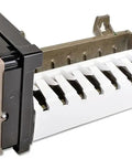 Replacement Refrigerator Ice Maker Assembly OEM Part W10190965 W11381372 No Mess Install Easy Fit With High Quality Ice Production And Long Lasting Reliability, white plastic and metal fridge ice maker assembly