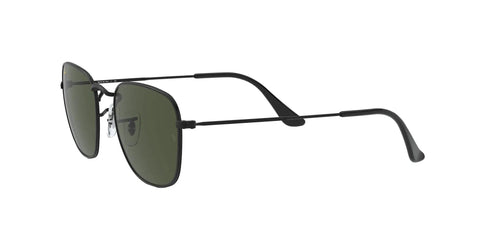 Unisex RB3857 Frank Square Sunglasses With Black Frame And G Fifteen Green Lenses, 51mm, side view, thin arms, classic design