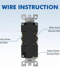 Top Shelf Electrical Outlet With Slick Led Night Light And Auto Dusk To Dawn Sensor Tamper Resistant Plug And Play Hassle Free Includes Matching Wall Plates Tough 15 Amp Pack Of Ten Crisp White wire instruction guide for outlet wiring connections.
