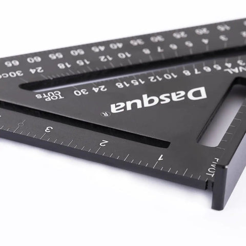 Close-up of Pro Grade 5 Piece Black Marking Layout Tool Set for Precision Work CNC Machined with grounded faces and laser-engraved scale.