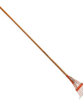 Narrow Shrub Rake For Tight Spots, 8 Inch Wide Head, 54 Inch Long Handle, hardwood grip, reinforced tines with spring