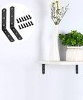 Workhorse Heavy Duty Matte Black L Brackets 20 Pack 3.1 By 3.1 Inch right angle corner supports with screws for shelf installation.