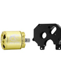 Gold Viper 1721 Brushless Motor 2800KV For One Twenty Four SCX24 Upgrade shown with black mounting plate