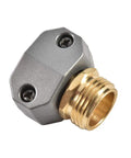 Brass Male Hose Coupling With Zinc Clamp And Stainless Screws For Three Quarter Inch Or Five Eighth Inch Garden Hose Repair Fitting