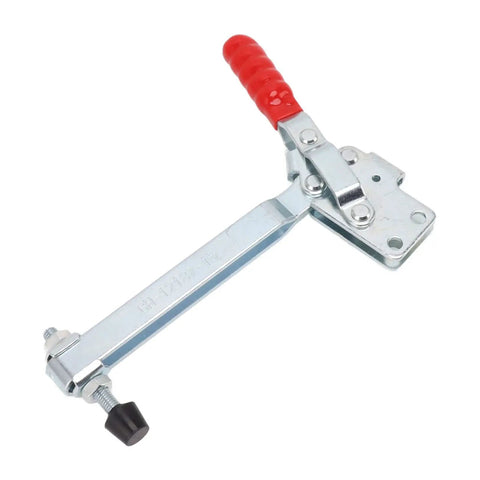 Adjustable Stainless Steel Toggle Clamp With Lengthened Lever Arm And Customizable Opening For Heavy Duty Workshop Jobs That Get The Grip Tight And Secure Every Single Time. stainless steel toggle clamp with red handle and adjustable screw