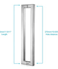 Heavy Duty 12 Inch Stainless Steel Push Pull Door Handle For Commercial Use 304 SUS Stainless 1.2mm Thick Wall Mirror Chrome Finish