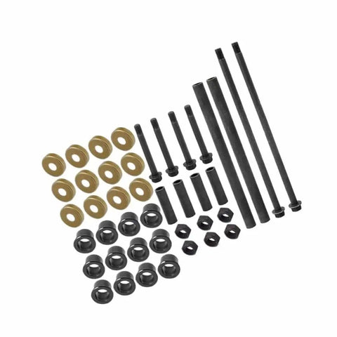 Front Arm Bushing Kit With Dust Covers Seals Caps Bolts And Shaft Collar Nuts For Front Suspension Rebuild On Off Road Quad Beefed Up Heavy Duty Compatible With Banshee 350 YFZ350 1991 2006 Repair Parts complete set
