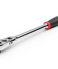 Three Eighths Inch Drive Flex Head Long Ratchet With Quick Release Comfort Grip, 12 Inch Reach, showcasing 180 Degree Flex head angle