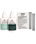 Slick Freshwater Aquarium GH And KH Water Test Kit Featuring Pro Level Liquid Reagents for clear testing solutions and instructions.