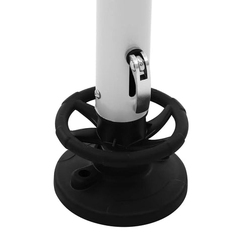 Bottom detail of Three Bike Vertical Storage Rack, Floor To Ceiling Freestanding Hanger With 360 Degree Adjustable Hooks, base view