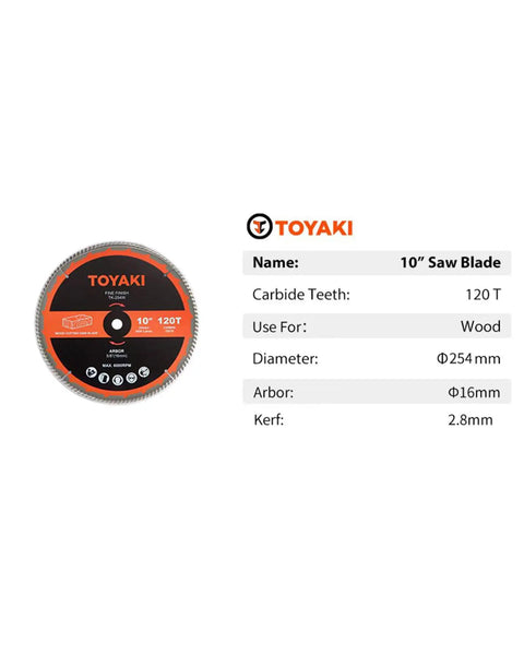 Pro Grade 10 Inch Miter Saw Blade With 120 Tooth Fine Finish Teeth For Miter Tables And Circular Saws 5 8 Inch Arbor Smooth Operator Design Guaranteed To Deliver Crisp Cuts Every Single Time