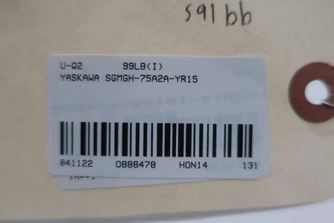 Beefed Up 7500W Servo Motor With 1500 RPM, 48 NM Torque And 200V AC Drive For Industrial Automation, CNC Machines, Robotic Systems, And Precision Motion Control label with barcode