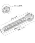 Detailed view of M5 x 25mm 304 Stainless Steel Eye Bolt for Rigging and Lifting, machine shoulder bolt, 8mm eye diameter.