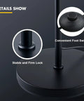 Detail view of 6006 Floor Lamp Black Edition base and foot switch, showing stable lock and convenient operation features.