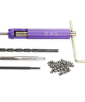 50 Piece M10-24 x 1.5D Thread Repair Insert Kit For Aluminum And Lightweight Metals Helical Style Thread Inserts Installation Kit Easy Install For Restoring Stripped Threads And Rebuilding Strength shown with tools and inserts.