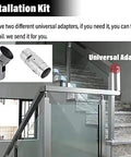 Solid 304 Stainless Steel Railing Post Kit With Round Handrail Guardrail System For Glass Panels Deck Patio Balcony Knockout Rust Resistant Design Zero Hassle Install Built Damn Tough with universal adapter components.