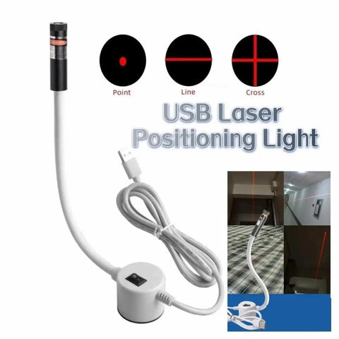 Plug And Play USB Laser Alignment Light With Slick Magnetic Mount For Sewing And Craft Cutting Delivering Crisp Red Cross Lines in use.
