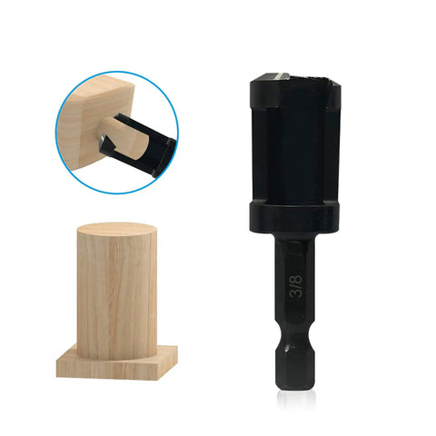 8 Piece Wood Plug Cutter Set With Four Straight And Four Tapered Cutters, featuring 3/8 inch cutter in black finish for woodworking