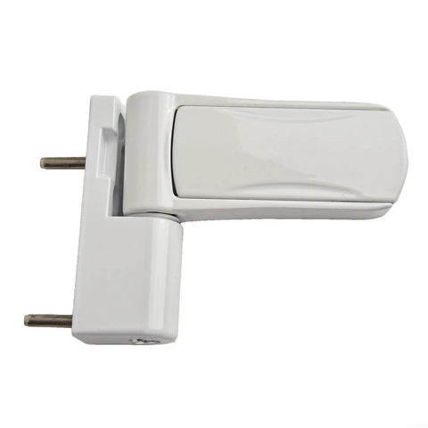 White Aluminum 3D Adjustable Door Flag Hinge with Silent Close Buffer for Double Glazed Doors