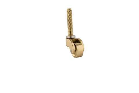 Heavy Duty Brass Furniture Casters With Slick Rolling Swivel Wheels And Quick Mounting Screws No Fuss Vintage Style Replacement Rollers For Tables Couches Three Quarter Inch Plug And Play Top Shelf Upgrade, 3/4 inch brass caster wheel.