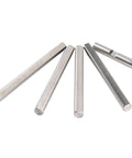 Next Level D Type Shaft Bearing Rod Set With Grind Flat Finish, 5mm Round Outer Diameter, Includes Four Long And One Short Bearings, Linear Round Rod For 30mm Or 60mm Lengths, Perfect For Motorized Builds. 5mm stainless D-shaft rods, 4 long and 1 short