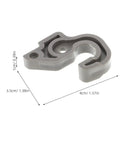 Essential Black Plastic Refrigerator Door Stopper Clip For Modern Kitchens With Universal Compatibility And Secure Closure To Keep Freezer Doors From Slaming Shut Everyday, detailed view showing dimensions.