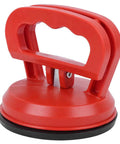 Heavy Duty Glass Suction Cup Lifter With Ergonomic Abs Handle And Tight Locking Mechanism For Moving Tiles Sheets And Panels Like A Boss With Unshakable Grip All Day Long, red suction cup design, close-up view.