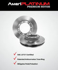 Heavy Duty Carbon Disc Brake Rotors And Brake Pads Replacement Parts For Dodge Ram 2500 2009 To 2018, close-up of polished rotors