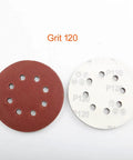 Premium 5 Inch Hook Loop Sanding Discs Featuring Eight Holes For Quick Dust Extraction And Killer Grip For Smooth As Butter Wood Metal Finishing The Real Deal Aluminum Oxide Abrasive Pads, Grit 120.