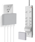 Power Rover 9 Outlet Power Strip Surge Protector with 6 Ft Extension Cord and Detachable USB Charger 4 USB Ports Slim Wall Plug 3000 Joules