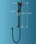 Shower Slide Bar Kit For Easy No Fuss Install, 28-Inch 304 Stainless Steel Bar With Adjustable Handheld Shower Head And 59-Inch Hose