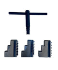 Rock Solid 110 Volt 8 Inch Welding Positioner Featuring A 3 Jaw Self Centering Hollow Chuck and Smooth 0 To 90 Degree Tilting Rotary Base tools, including a handle and three jaws.