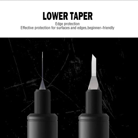 Top Shelf 9 Piece Model Scribing Tool Kit Featuring Heavy Duty Tungsten Carbide Blades And Slick Guide Tape For Serious Builders Dead On Precision Marking Crisp Design Lines with tapered blades for edge protection.