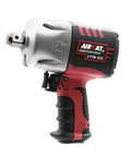 No-Bull Heavy-Duty Pneumatic Impact Wrench Pushing 1450 Foot Pounds Killer Torque And Vibrotherm Low-Vibration Composite Build side view with grip.