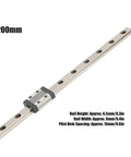 Mini Linear Rail Guide for CNC Machines and 3D Printer Upgrades, 200mm Bearing Steel Sliding Guideway with pilot hole spacing
