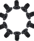 VPZMT aluminum Dzus button flush fasteners with Allen head, quarter-turn, black finish, 10-pack for automotive panels