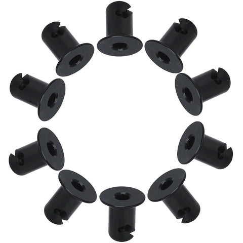 VPZMT aluminum Dzus button flush fasteners with Allen head, quarter-turn, black finish, 10-pack for automotive panels