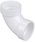 One And One Half Inch PVC DWV 90 Degree Elbow Hub For Drainage System With Smooth Interior Finish And Corrosion Resistant