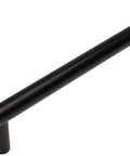 Flat Black Euro Style Cabinet Bar Pulls 10 Pack With 6 5/16 Inch Hole Centers And 8 11/16 Inch Overall Length 1/2 Inch Width 1-3/8 Inch Projection