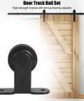 Front view of Beefy Heavy Duty Sliding Door Rail Kit With Hardware For Barn Doors And Greenhouses Carbon Steel Track System