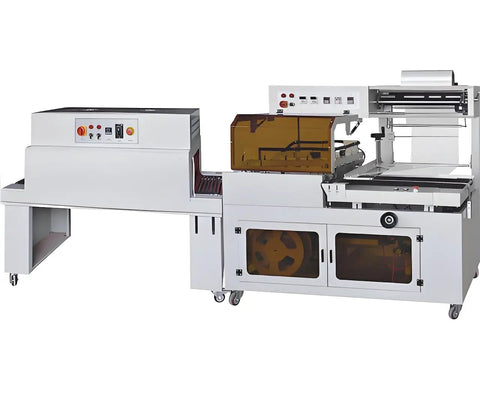 Automatic L Type Heat Shrink Wrapping Machine Featuring Advanced Thermal Sealing For High Volume Commercial Packaging, side view with controls.