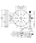 Technical diagram of 110mm Precision Manual Rotary Stage With Lockable Fine Adjustment And 360 Degree Rotation For Pro Grade Alignment In The Lab Aluminum Anodized Platform Low Runout And High Angular Accuracy SEMR110-AR