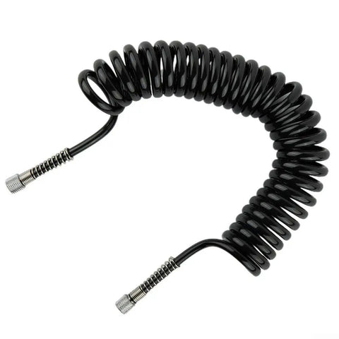 Pro Grade Pu Airbrush Hose With Snap Tight Quick Connects For Zero Sweat Leak Free Action And Nifty Flex Appeal Plus Inch Eight Female Bsp Ends That Twist Like A Dream For Gritty Auto Body Work And Sweet Weekend Craft Sessions, coiled design with metal fittings.