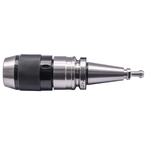 Heavy Duty Self Tightening Keyless Drill Chuck Holder For One Thirty Second To One Half Inch Range With BT30 Integral Shank