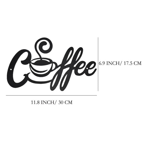 Metal Coffee Bar Sign Rustic Kitchen Wall Decor For Home Cafe Station Vintage Farmhouse Art With Steam Cup Design And Cozy Coffee Nook Vibe Ideal Coffee Bar Wall Accent For Kitchen Cafe Or Home, black metal with steam cup, 11.8x6.9 inches